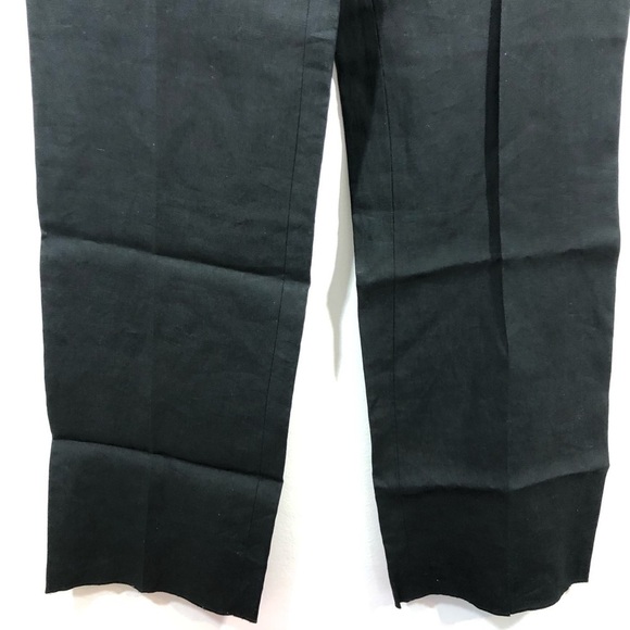 MaxMara Black Wide Leg Agami Linen Pants 4 - Picture 6 of 8
